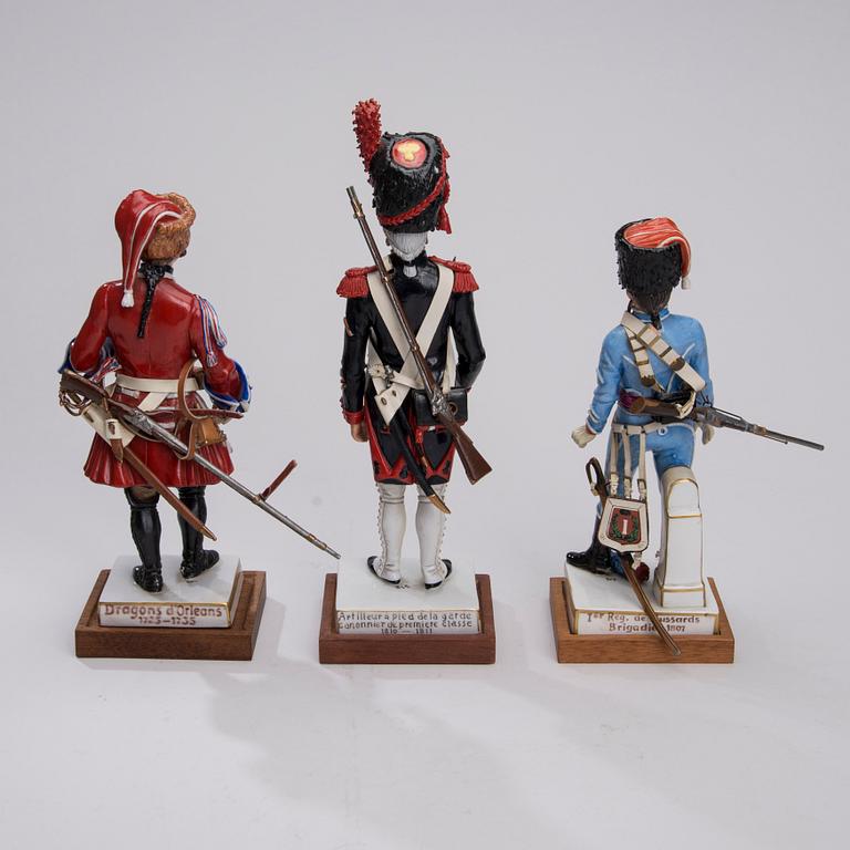 FIGURINER, 3 st, porslin, Les Collections Van Gerdinge, Frankrike, 1900-tal.