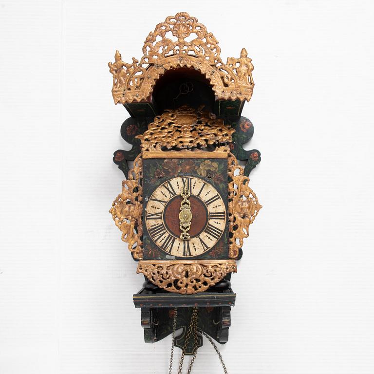 A Friesian wall clock, Holland, first half of the 1800's.