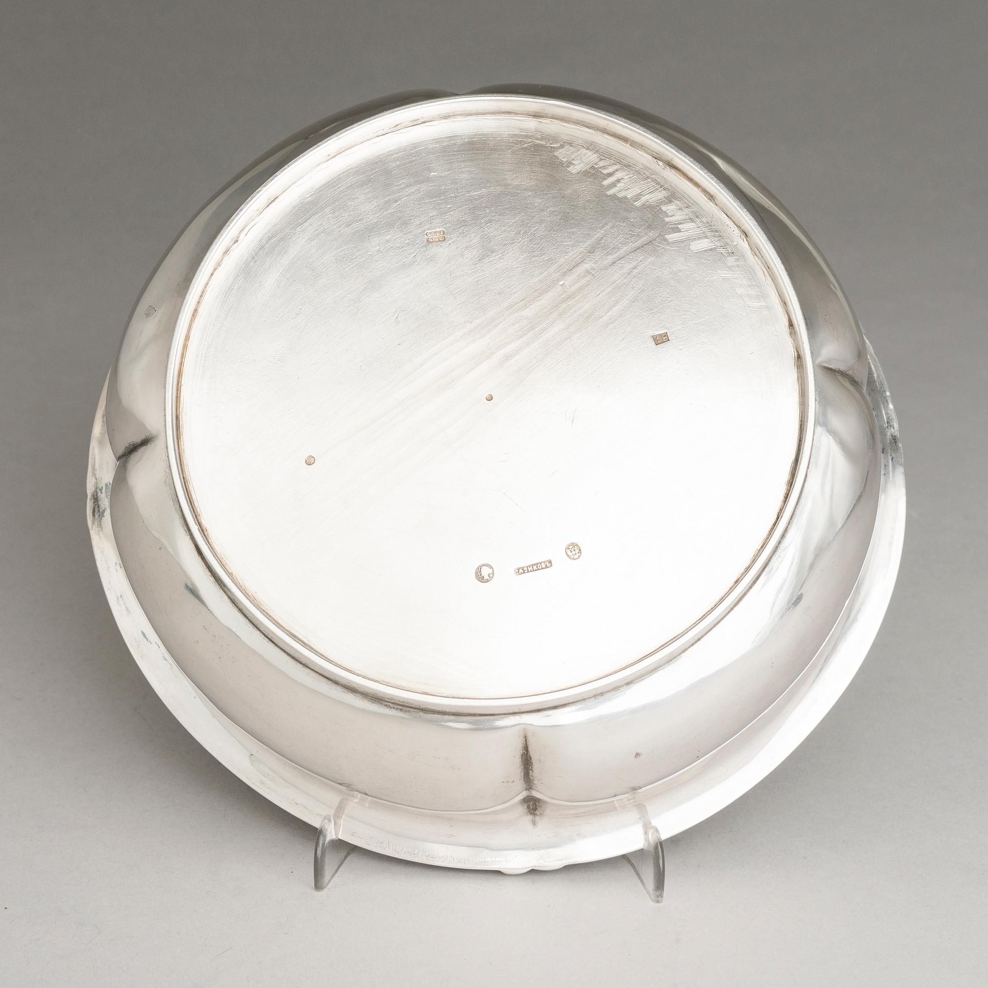 SAZIKOV, A 5-piece silver coffee and tea set, mark of the Sazikov Firm, Imperial Warrant, Saint Petersburg 1860.