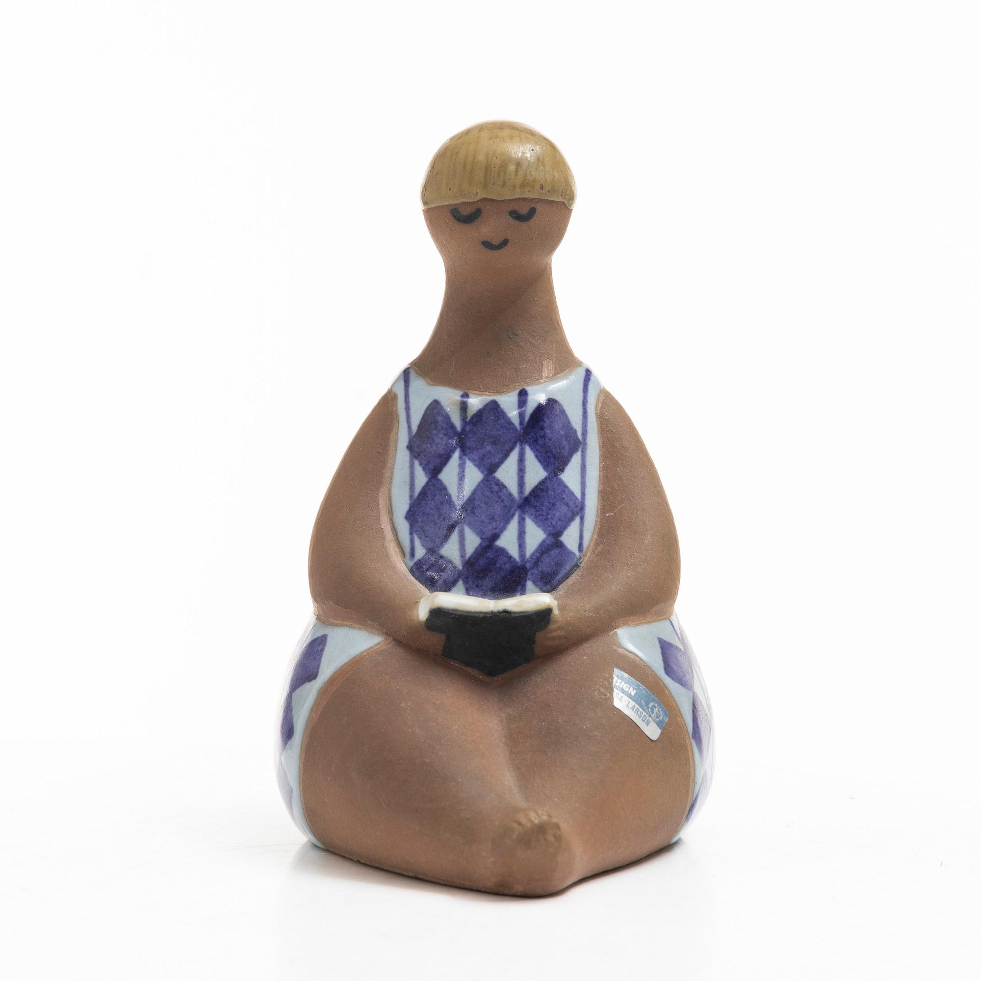 Lisa Larson, an 'Amalia' stoneware figurine from the series 'ABC-flickorna', Gustavsberg, Sweden.