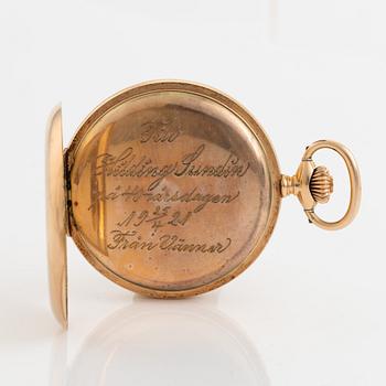 Zenith, pocket watch, 14K gold, hunter, 51,5 mm.