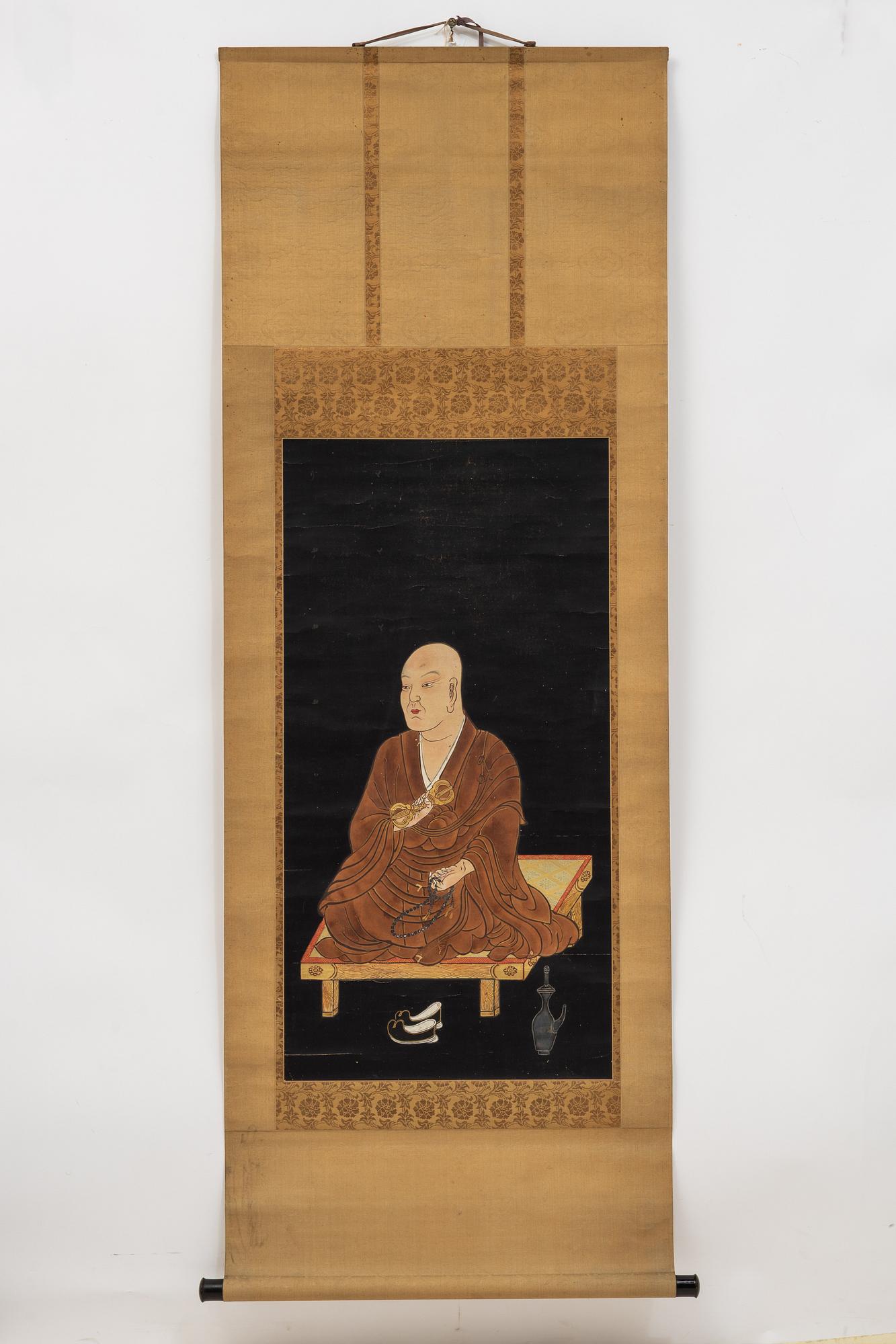 Unidentified artist, Portrait of Kobo Daishi (Kukai), Japan, 20th century. After a classic motif.