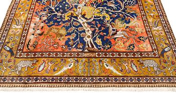 A semi-antique rug, so-called "Armenibaft", Western Iran, part silk, signed, c. 274 x 177.