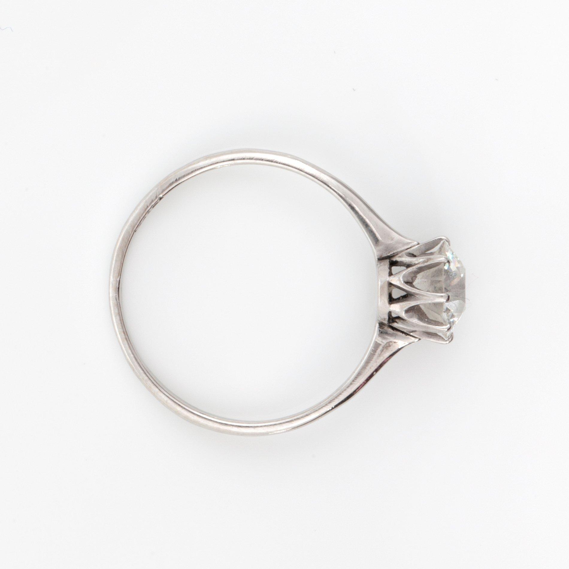 A ca 0.95 ct old-cut diamond ring. Quality circa I/SI.