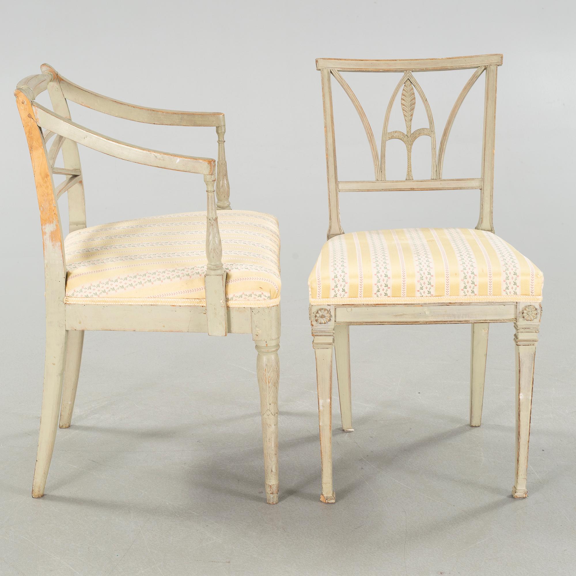STOLAR, 2 st, gustavianska, omkring år 1800.