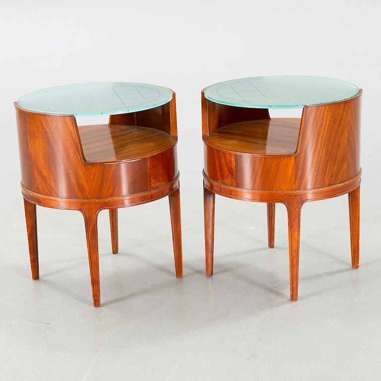 A pair of bed tables, by Bodafors, 1940/50s.