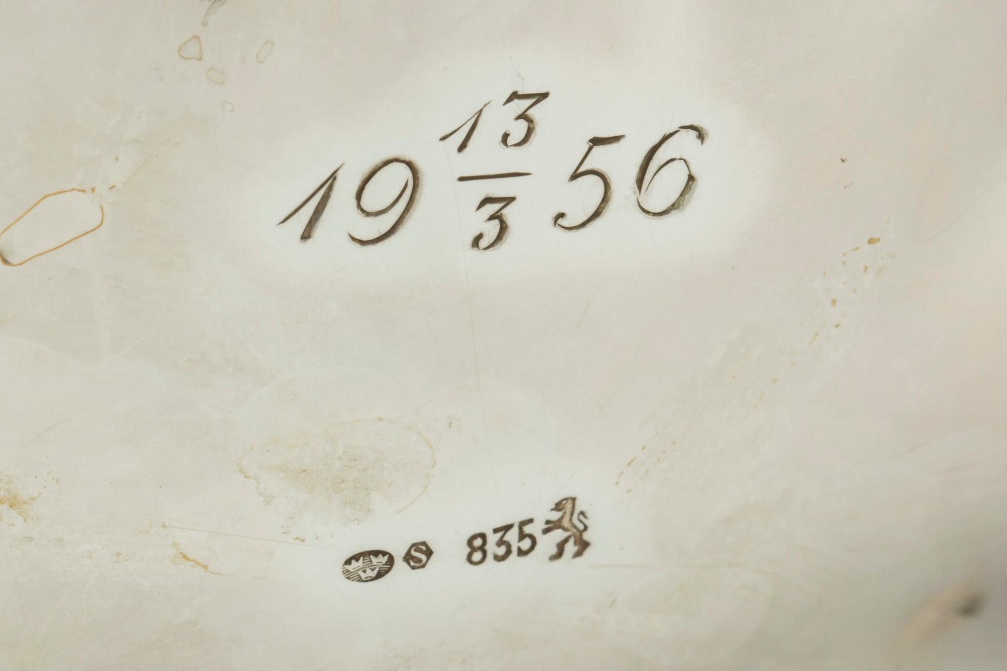 KAFFFESERVIS, 3 delar, silver, rokokostil. Vikt ca 800 g.