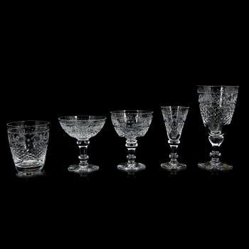 GLASSERVIS, 60 delar, "Elvira Madigan", Kosta, 1900-tal.
