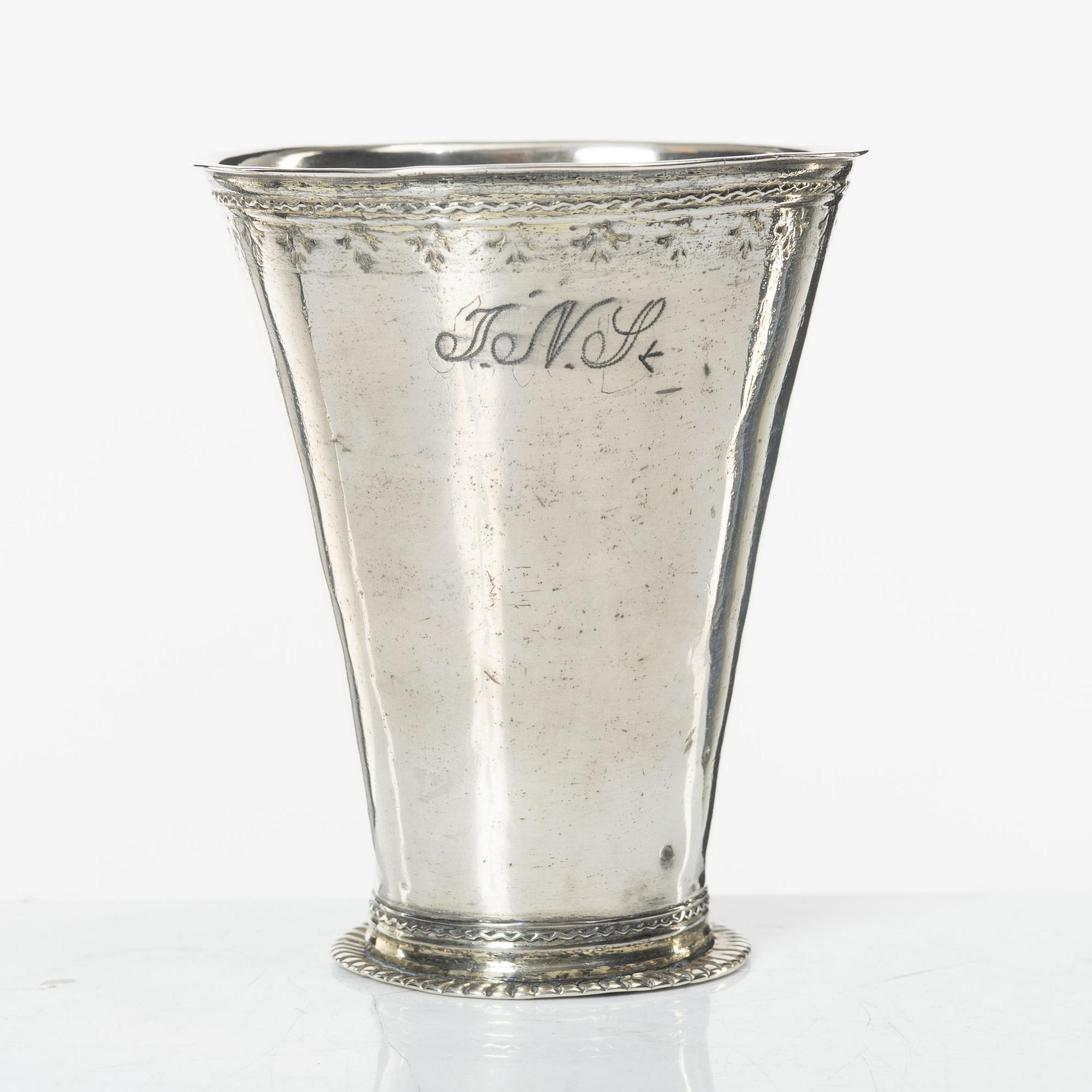 A silver beaker, mark of Christoffer Wasserman, (active 1734-1770) Lindesberg, Sweden.