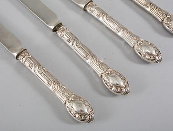 KNIVAR, 12 st, silver, Axel Bergman, Stockholm, 1902, vikt 793 g.