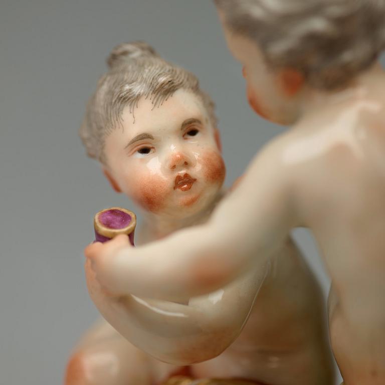 FIGURIN, porslin. Omärkt, troligen Ludwigsburg, Tyskland, 1780/90-tal.