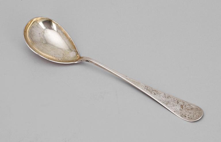 RAGUSKED samt SKED, silver, Europa resp C Hellström, Danmark, 1800/1900-tal. Tot vikt ca 176g.