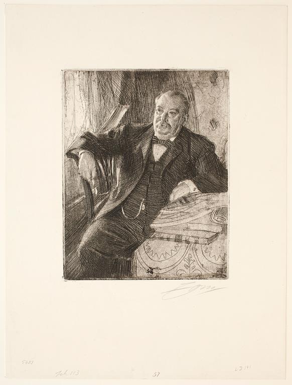 ANDERS ZORN, etching, 1899, signed with pencil.