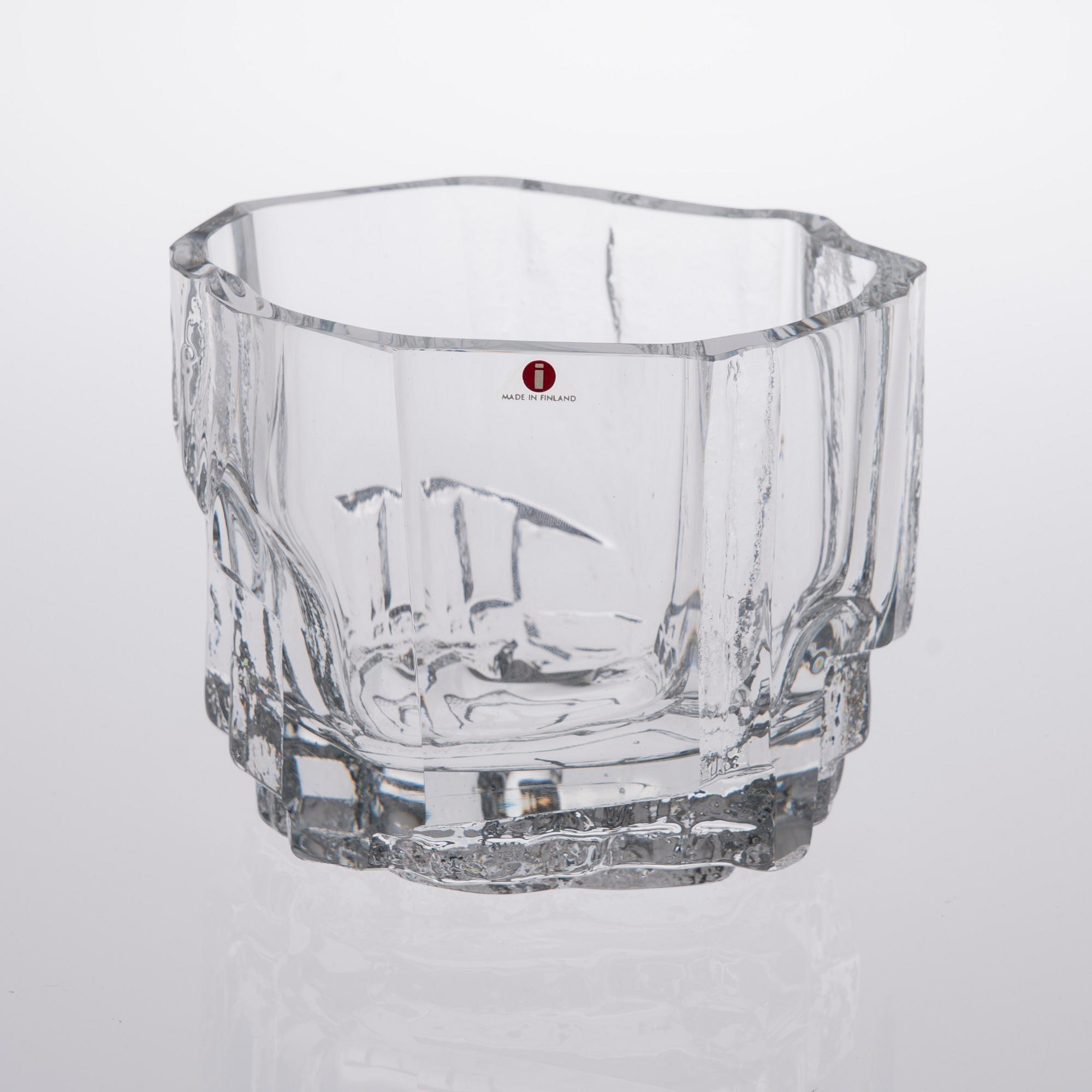 TAPIO WIRKKALA, VAS, glas, signerad Tapio Wirkkala Iittala.