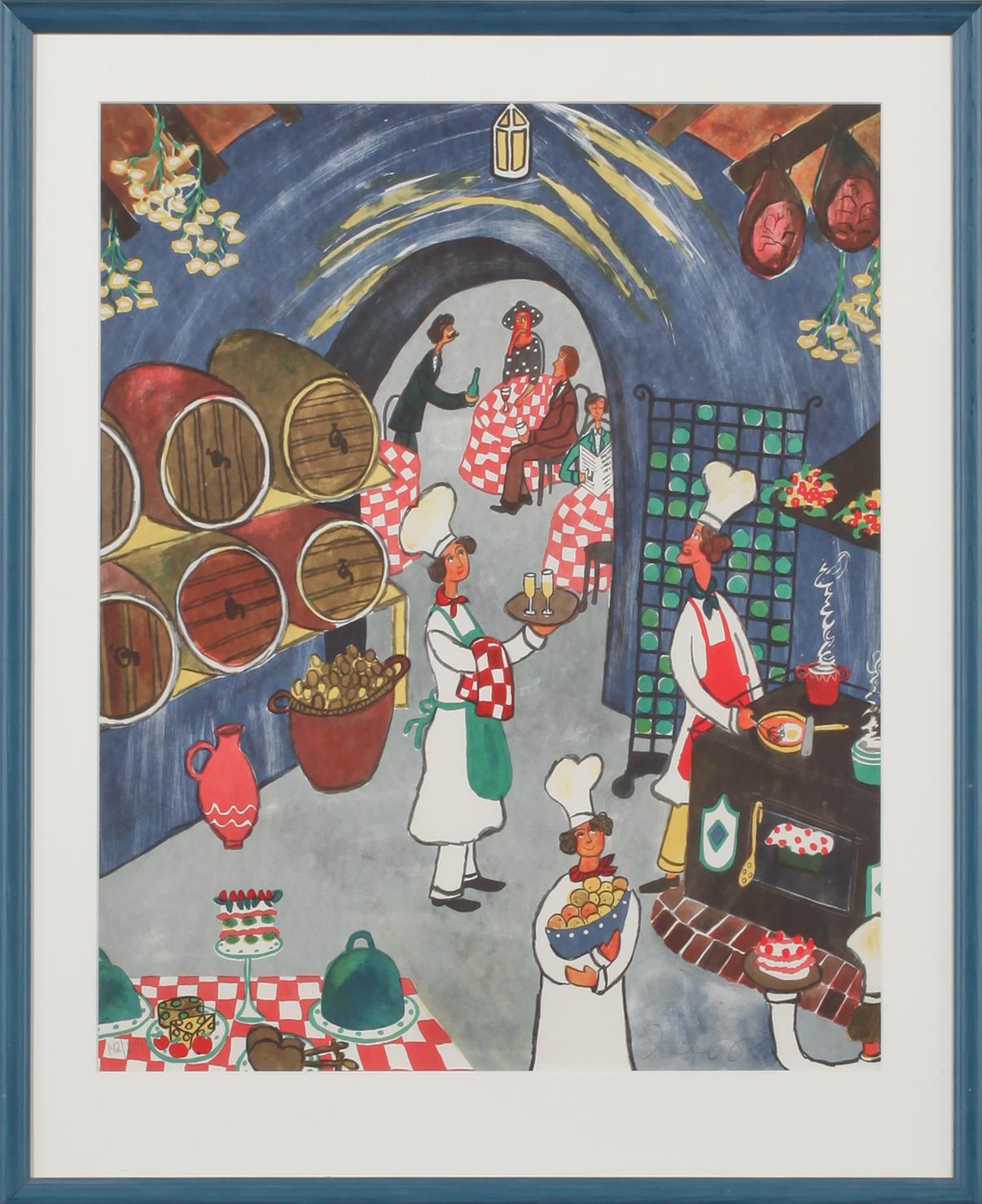 MARIKA LANG, färglitografi, signerad och numrerad 142/250.