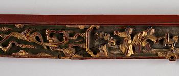 DÖRRÖVERSTYCKE, trä, Kina, 1900-talets början.