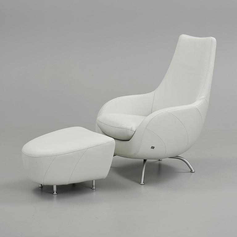 FÅTÖLJ med VILPALL, "modell 2000", Rolf Benz, Tyskland, 2000-tal.