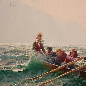 Hans Dahl, Crossing the fjord.