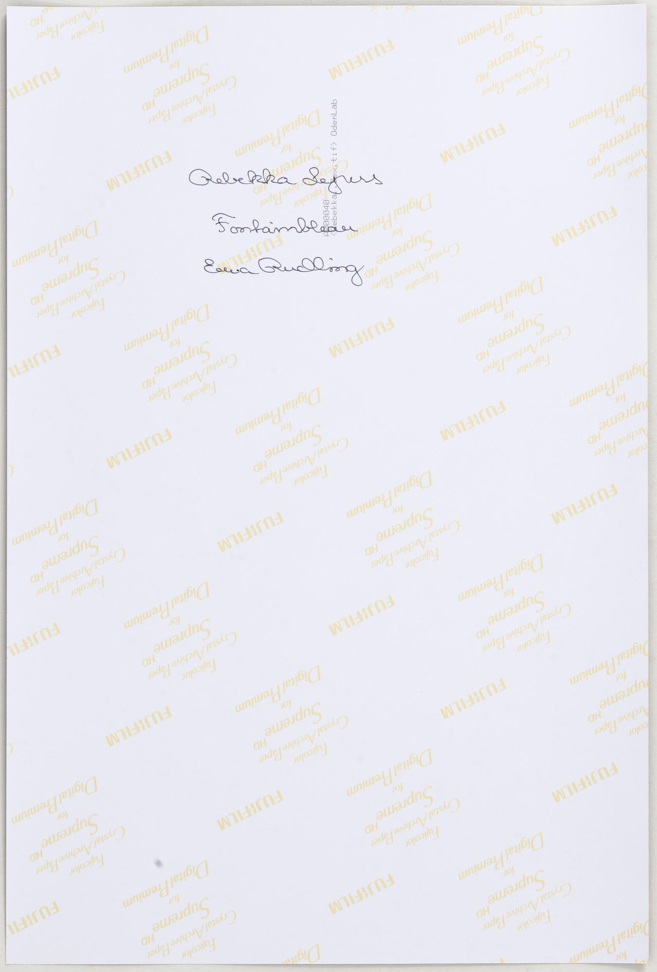 Ewa Rudling, photograph, signed.