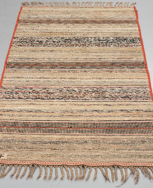 Märta Måås-Fjetterström, A CARPET, "T.matta", a rag rug, flat weave, ca 204,5 x 111-113 cm, signed MMF.