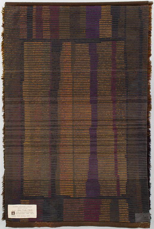 Uhra-Beata Simberg-Ehrström, signerad rya / ryamatta. Finska Handarbetes Vänner. Ca 173 x 115 cm.