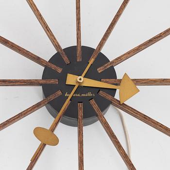 George Nelson, a 1960's spoke wall clock, model 2227, for Howard Miller. USA.
