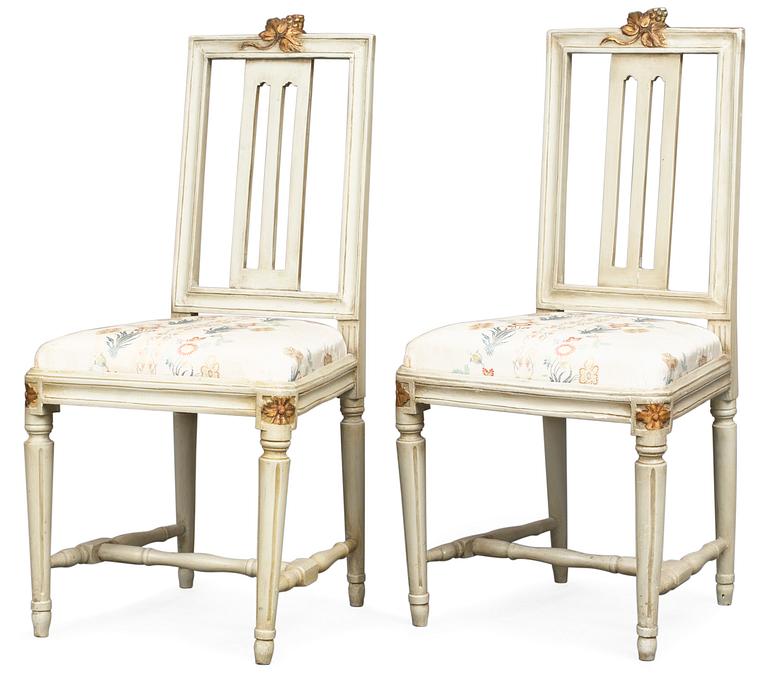 A pair of Gustavian chairs.