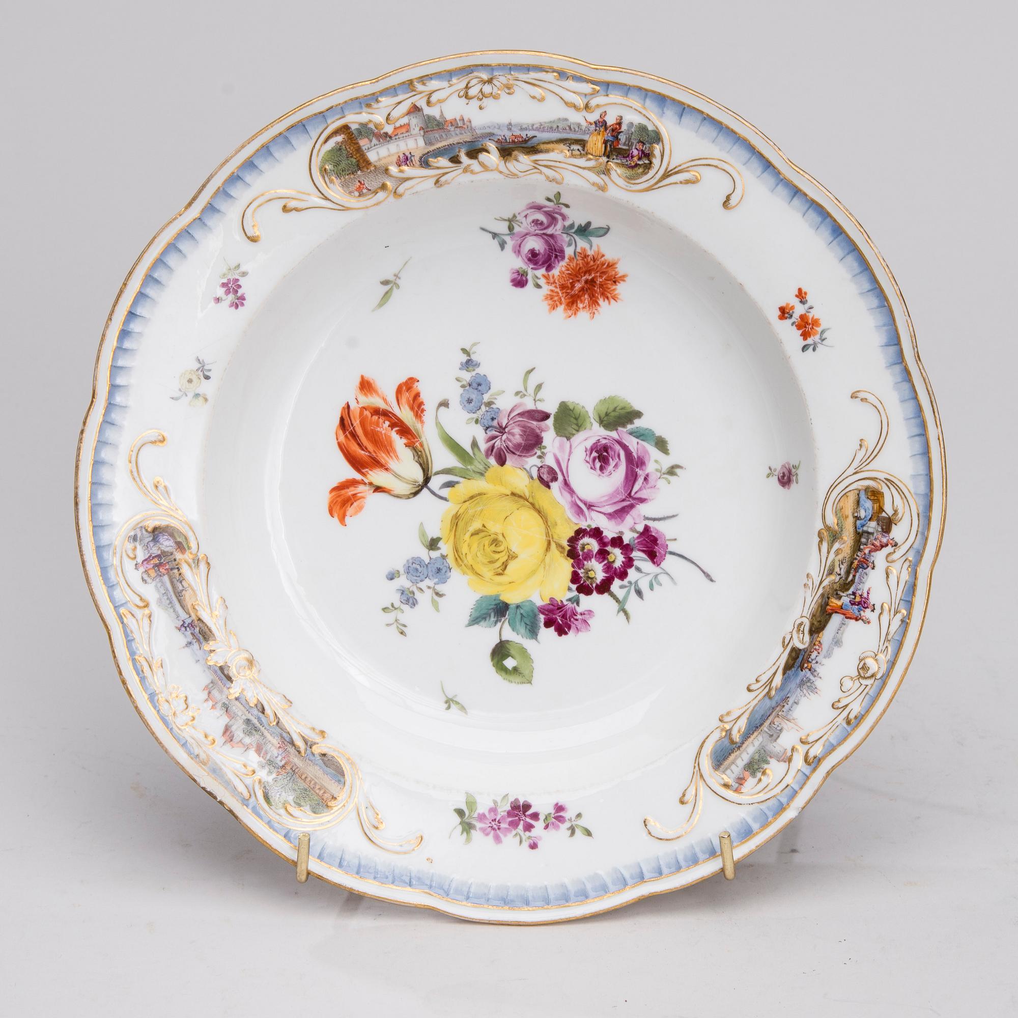TALRIK, porslin, Meissen, Marcolini 1760-tal.