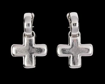 307. EARRINGS, pending cross, detachable.