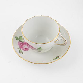 A 10 piece coffee porcelain service, Meissen and Fürstenberg, Germany.