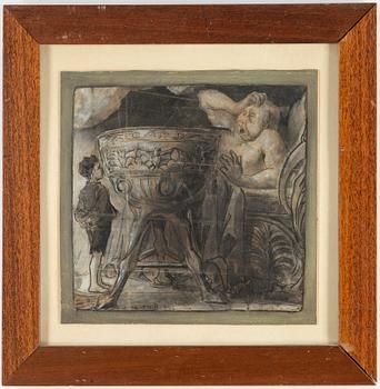 CALEB ALTHIN, ink and watercolour, signed and dated -99.