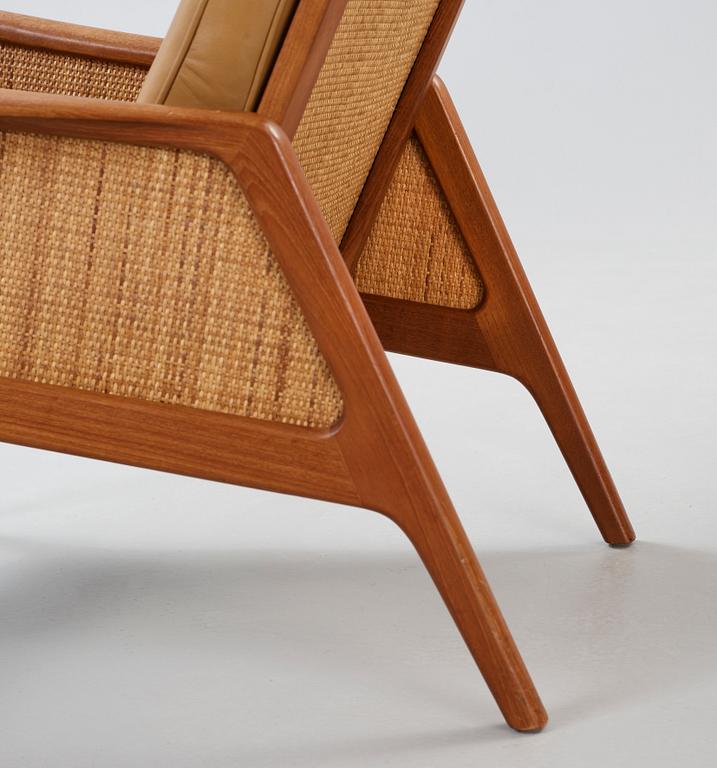 A pair of Peter Hvidt & Orla Mølgaard Nielsen 'FD-51' teak easy chairs, France & Daverkosen, Denmark 1950's.