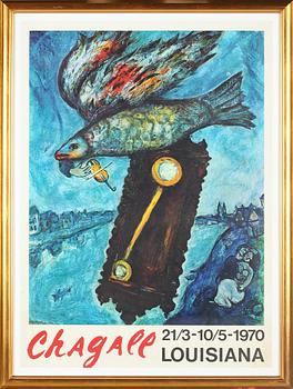 UTSTÄLLNINGSAFFISCH, Chagall, Louisiana, daterad 21/3-10/5-1970.