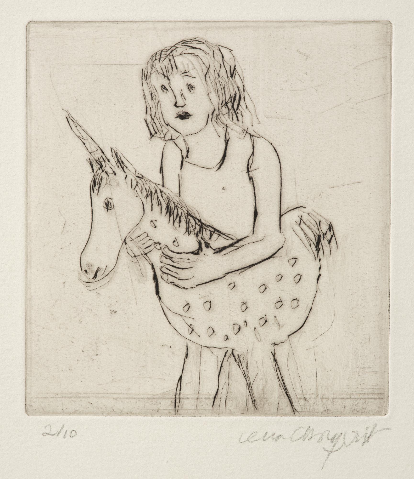 Lena Cronqvist, "Flicka med enhörning (2016)".