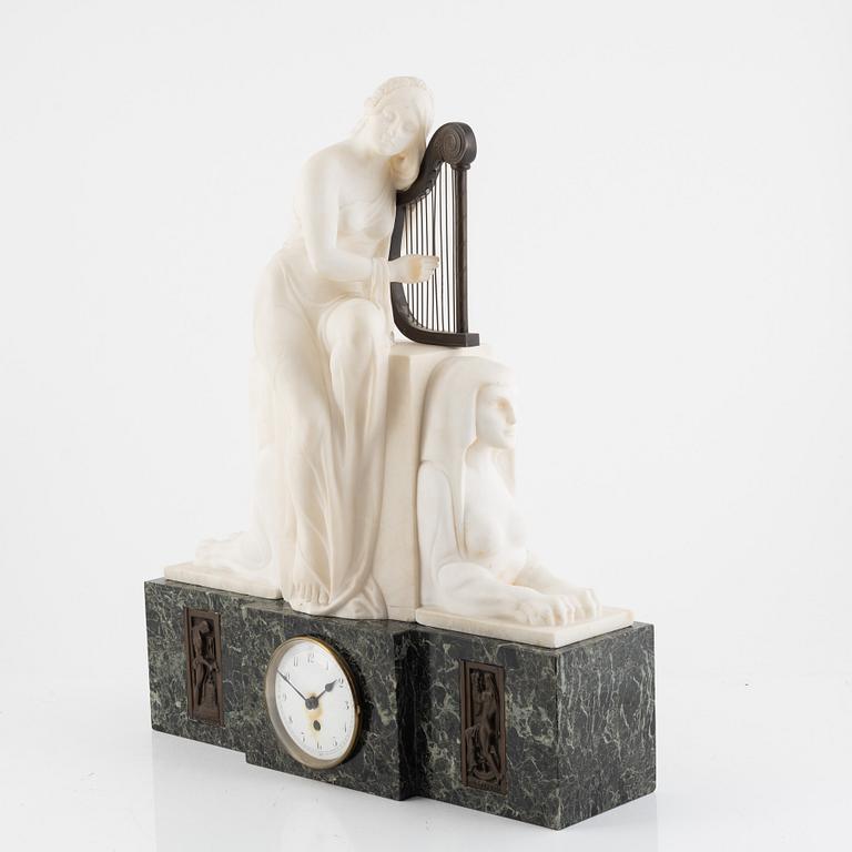 An art noveau mantle clock, early 20th century.