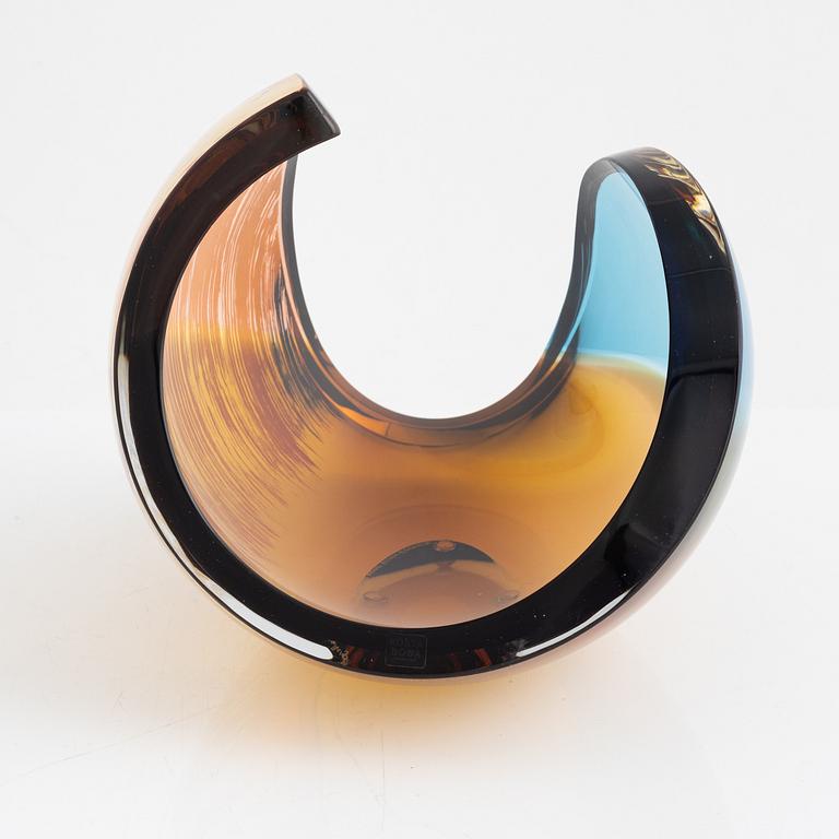 Lena Bergström, a glass sculpture, 'Saturnus' from the series 'Planets', Kosta Boda, Sweden.
