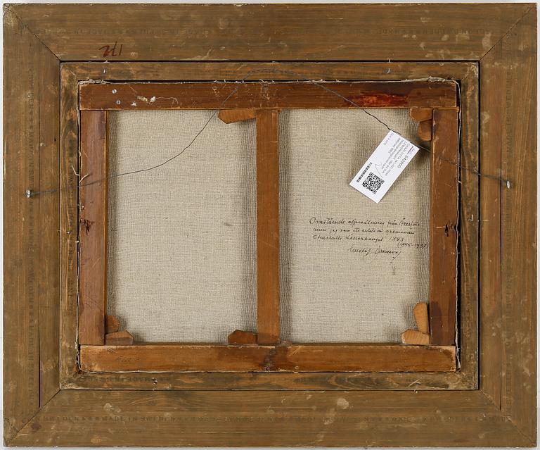 CHARLOTTA WILHELMINA LEWENHAUPT, olja på duk, monogramsignerad samt daterad 1883.