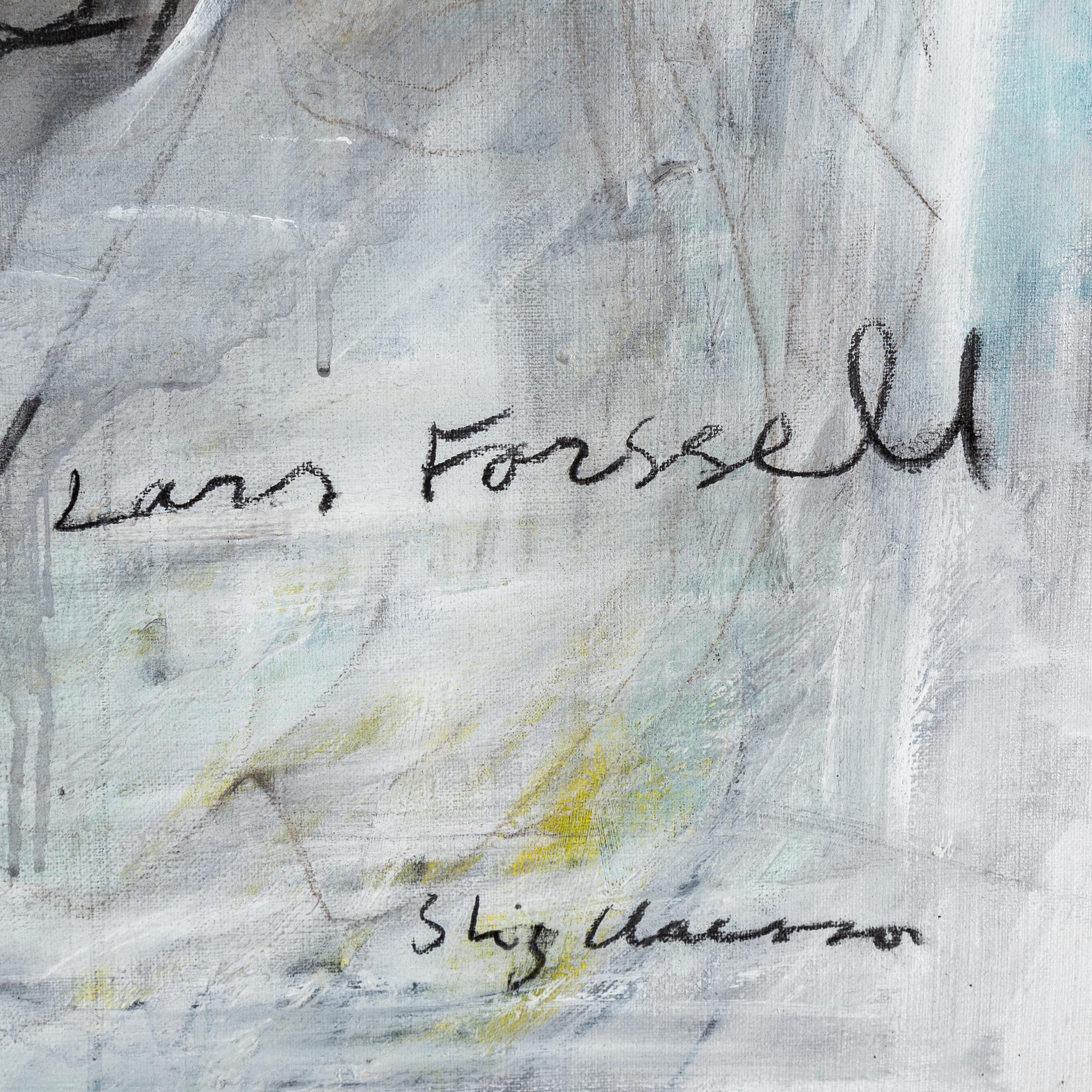 STIG CLAESSON, oil on canvas, signed. A portrait of the writer Lars Forsell.