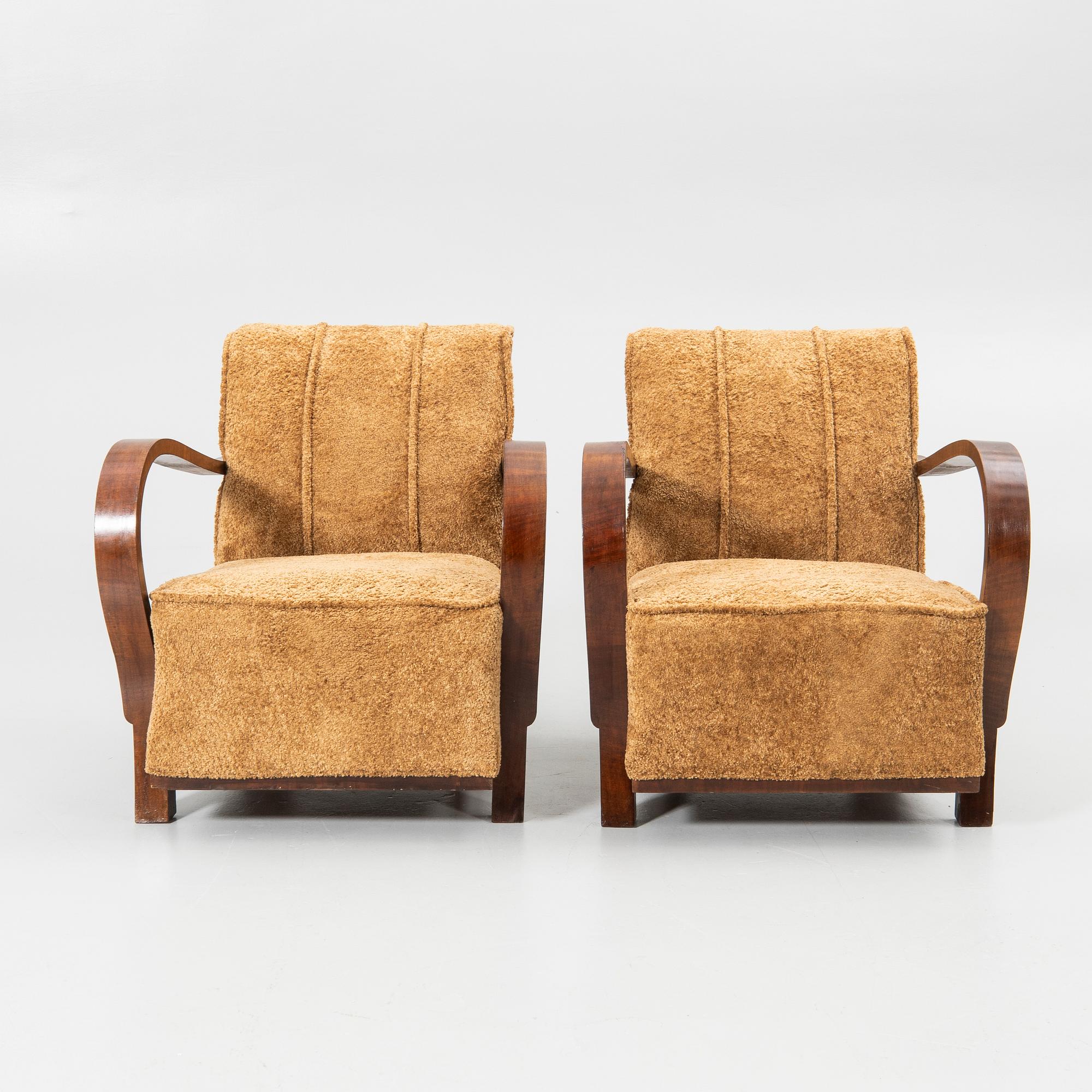 Armchairs, a pair, Art Deco style, 20th century.