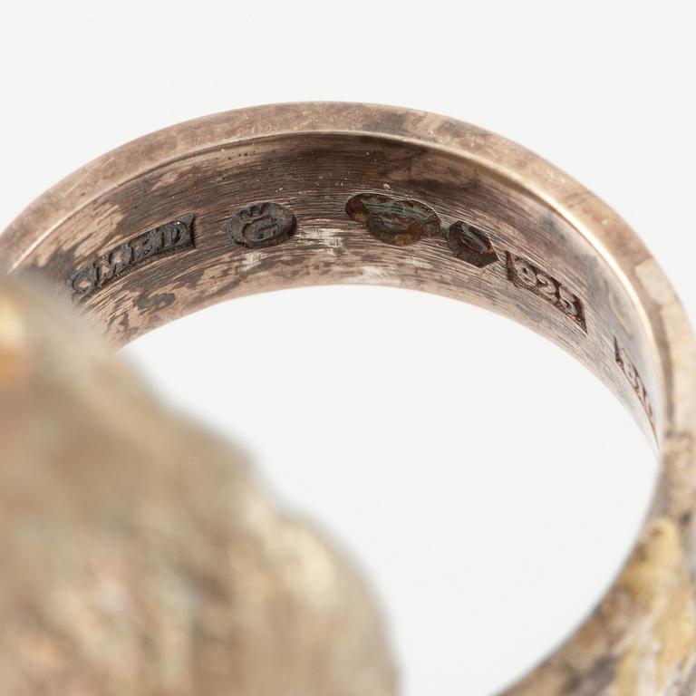 Lars Arby, four rings, sterling silver, Gothenburg 1967, 1969 and 1976.