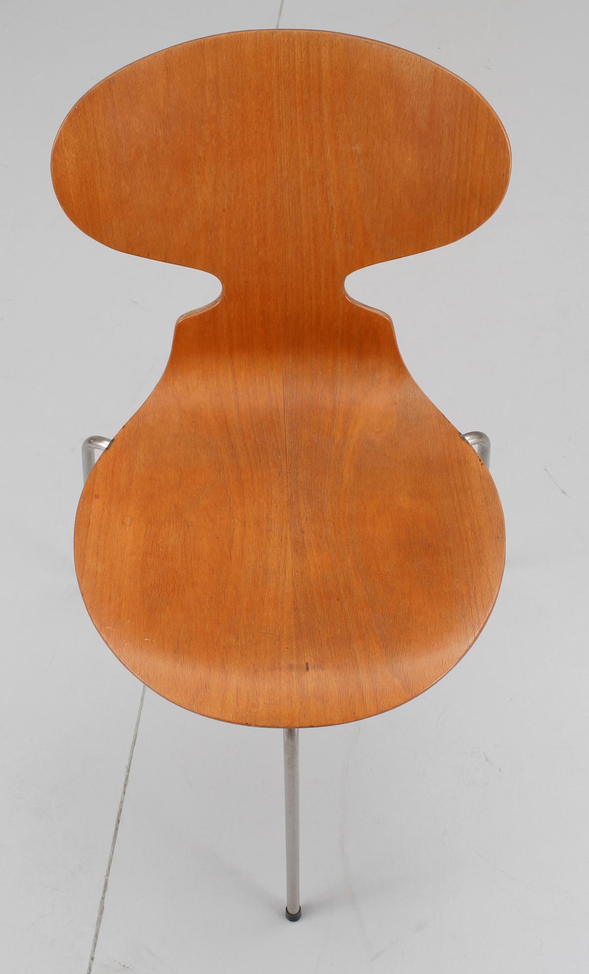 STOLAR, 6 st, "Myran", Arne Jacobsen, Fritz Hansen, första upplagan 1950-tal.