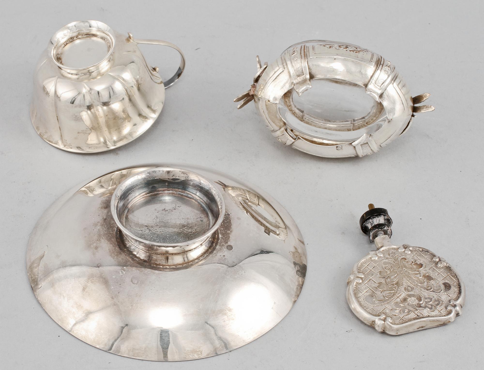 PARTI SILVER, 10 delar, delvis låghaltigt, 1900-tal, vikt 370 g.
