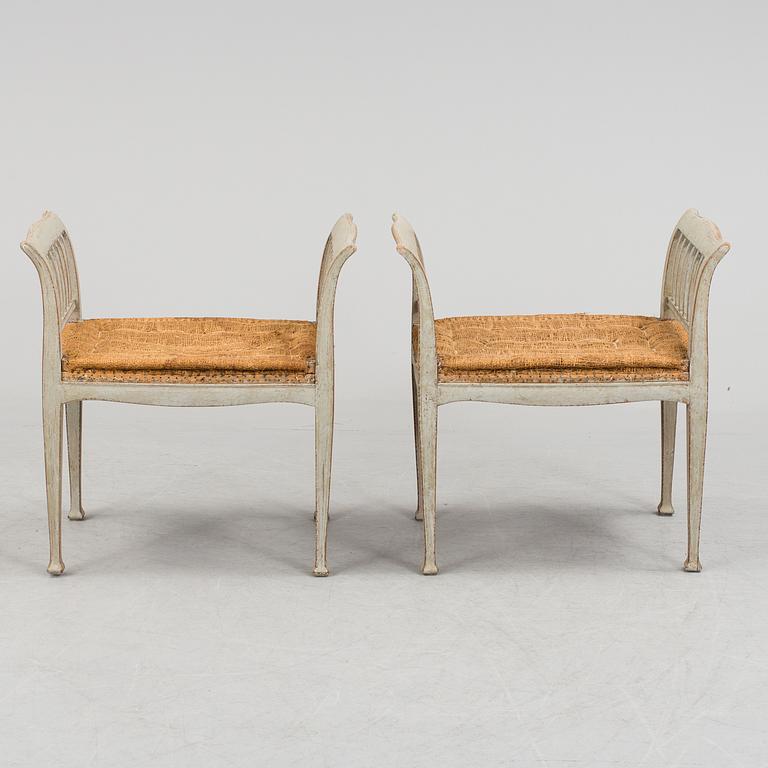 A pair of earlt 20 th century stools.