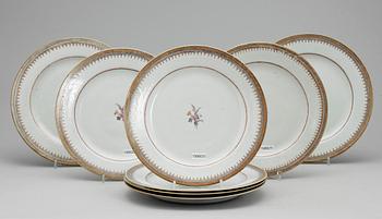 A set of 22 famille rose dishes, Qing dynasty, Qianlong (1736-95).