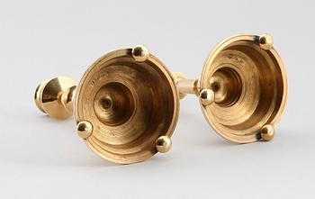 LJUSSTAKAR, 1 par, mässing, Gusum Bruk, 1900-talets första hälft.