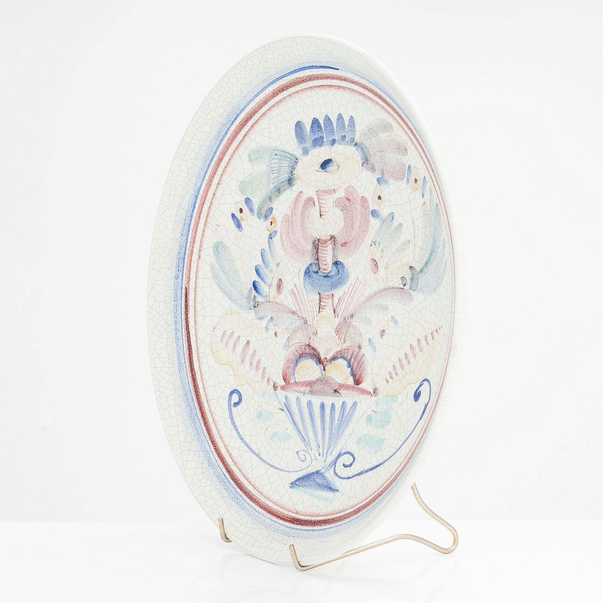 Birger Kaipiainen, tallrik, keramik, signerad BK Arabia Suomi.