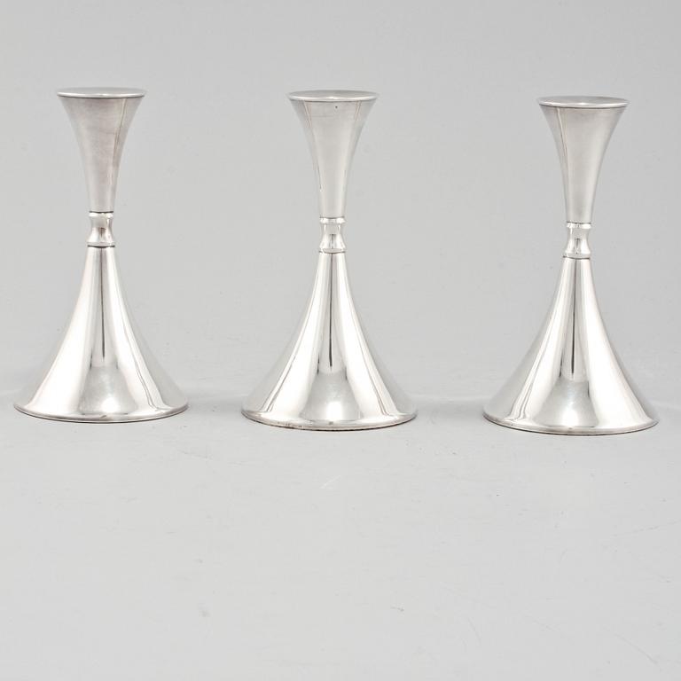 LJUSSTAKAR, 3 st, silver, Ceson, Göteborg, 1991.