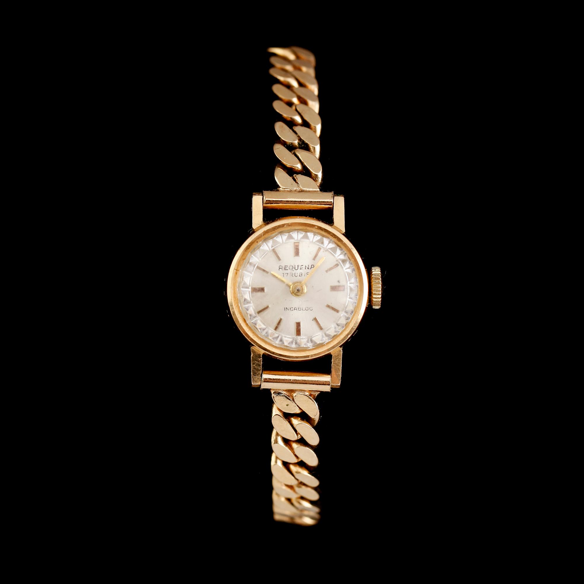 ARMBANDSUR, 18 k guld, Requena, 1900-talets mitt.