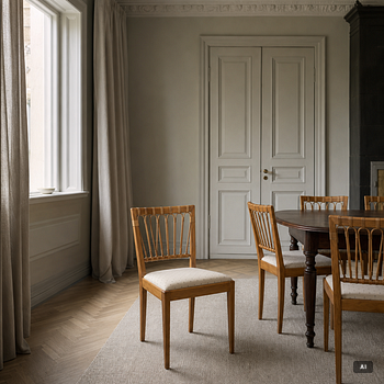 Josef Frank, ten dining chairs, model B 1165, Svenskt Tenn, before 1985.