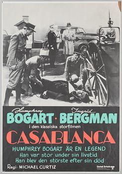 FILMAFFISCH, "Casablanca", Tryckeri AB Småland, Jönköping, 1900-talets andra hälft.